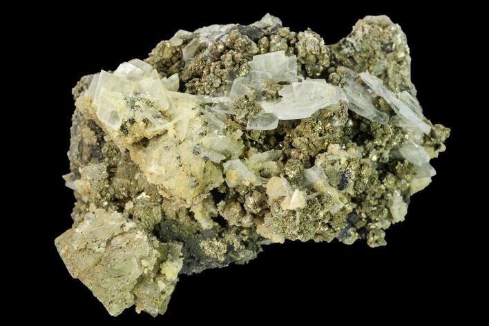 Bladed Barite Crystal Cluster with Quartz & Pyrite - Morocco #160138